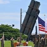 　米軍キャンプ・コートニーで開かれた、大規模実動訓練「レゾリュート・ドラゴン」の開始式＝１１日午後、沖縄県うるま市