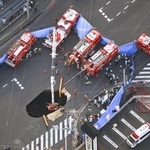 　１月に起きた埼玉県八潮市の道路陥没事故現場