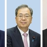 　（左から）石破茂首相（自民党総裁）、公明党の斉藤鉄夫代表、立憲民主党の野田佳彦代表