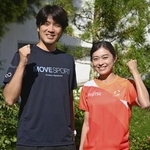 　陸上女子競歩の岡田久美子（右）と夫の森岡紘一朗コーチ＝６月、長野県小諸市