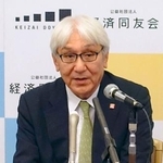 　記者会見する経済同友会の岩井睦雄筆頭副代表幹事＝２５日午後、東京都千代田区