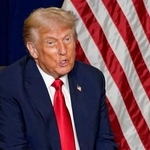 　トランプ米大統領＝２３日、ニューヨーク（ロイター＝共同）