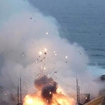 　ロケット「イプシロンＳ」の２段目エンジン燃焼試験で発生した爆発＝２０２４年１１月、種子島宇宙センター（ＪＡＸＡ提供）