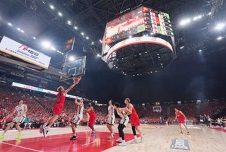 　名古屋市のＩＧアリーナで行われた、バスケットボールＢリーグ１部の名古屋Ｄ-北海道戦＝４日