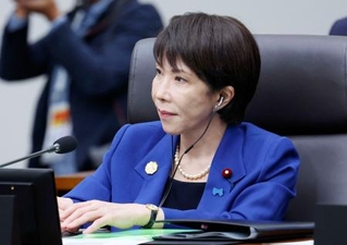 　ＡＰＥＣ首脳会議の会合に臨む高市首相＝３１日、韓国・慶州（ＡＰ＝共同）