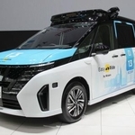 　日産自動車が横浜市の実証実験で使う自動運転車両＝３日午後、横浜市