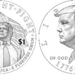 　米財務省高官がＸ（旧ツイッター）に投稿した、トランプ大統領の肖像をあしらった１ドル硬貨の原案