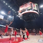 　名古屋市のＩＧアリーナで行われた、バスケットボールＢリーグ１部の名古屋Ｄ-北海道戦＝４日