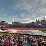 　フィリーズ-ドジャース戦前に行われたセレモニー＝フィラデルフィア（共同）