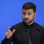 　７月、記者会見するウクライナのゼレンスキー大統領＝イタリア・ローマ（ゲッティ＝共同）