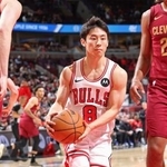 　キャバリアーズ戦でプレーするブルズの河村＝シカゴ（ＮＢＡＥ・ゲッティ＝共同）