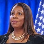 　米ニューヨーク州のジェームズ司法長官＝２０２４年２月（ＡＰ＝共同）