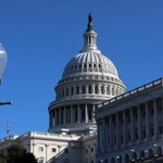 　米議会議事堂の外観＝１０日、ワシントン（ＡＰ＝共同）