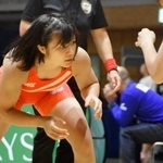 　レスリングの全日本女子オープン選手権の５７キロ級で優勝した桜井つぐみ＝静岡県焼津市