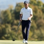 　米男子ゴルフの下部ツアー最終戦、１４番グリーンでの平田憲聖＝１２日、米インディアナ州フレンチリック（ゲッティ＝共同）