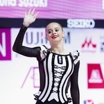 　新体操イオン・カップ世界クラブ選手権の個人総合で優勝したウクライナのタイシア・オノフリチュク＝１３日、東京体育館