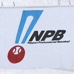 　球場に掲げられている日本野球機構（ＮＰＢ）の旗