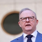 　オーストラリアのアルバニージー首相＝８日、キャンベラ（ゲッティ＝共同）