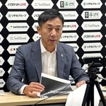 　記者会見するＢリーグの島田慎二チェアマン＝１４日、東京都文京区