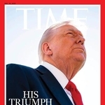 　米タイム誌の表紙に掲載されたトランプ大統領の写真（同誌の公式Ｘから、共同）