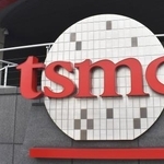 　台湾積体電路製造（ＴＳＭＣ）のロゴマーク＝２０２３年１月、台湾・新竹（共同）
