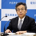 　記者会見する電事連の林欣吾会長＝１７日午後、東京都千代田区