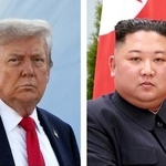 　トランプ米大統領（ゲッティ＝共同）、北朝鮮の金正恩朝鮮労働党総書記（朝鮮通信＝共同）