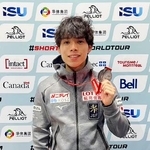 　男子１５００メートルで２位に入った宮田将吾＝モントリオール（日本スケート連盟提供・共同）