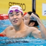 　男子１００メートルバタフライで、短水路日本記録に並ぶ４９秒５４で優勝した五味智信＝東京アクアティクスセンター