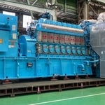 　川崎重工業の船舶用水素エンジンの試験機（同社提供）