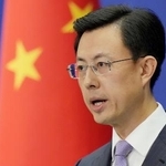 　９月、記者会見する中国外務省の郭嘉昆副報道局長＝北京