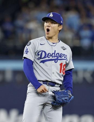 　ドジャースの山本由伸（共同）