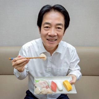 　２０日、フェイスブックに「昼食はおすし」と投稿した台湾の頼清徳総統（総統府提供・共同）