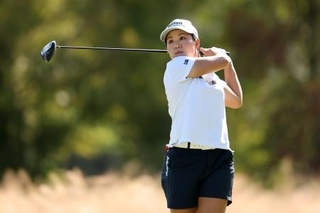 　ＣＭＥツアー選手権第１ラウンド、畑岡奈紗の３番ティーショット＝２０日、フロリダ州ネープルズ（ゲッティ＝共同）