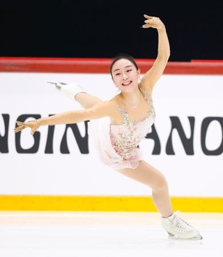 　女子フリー　演技する松生理乃＝ヘルシンキ（共同）