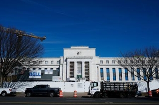 　米連邦準備制度理事会（ＦＲＢ）の建物＝１４日、ワシントン（ロイター＝共同）