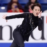 　男子で４位となった友野一希のフリーの演技＝サスカトゥーン（共同）