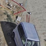 　私立埼玉栄高校のグラウンドで事故を起こした車＝２０２４年１１月、さいたま市西区