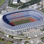 　日産スタジアム＝横浜市港北区（共同通信社ヘリから）