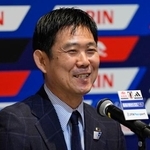 　サッカー国際親善試合のガーナ戦とボリビア戦に臨む日本代表メンバーを発表し、記者会見する森保監督＝６日、東京都内