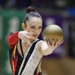 　女子個人種目別のボールで優勝した喜田未来乃＝高崎アリーナ