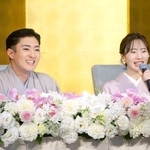 　婚約を発表し記者会見する中村橋之助さん（左）と能條愛未さん＝１０日午後、東京都千代田区