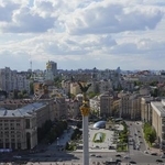 ウクライナの首都キーウの「独立広場」（共同）