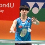 　女子シングルス２回戦でプレーする山口茜＝熊本県立総合体育館