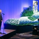 　石川知裕元衆院議員をしのぶ会であいさつする、立憲民主党の野田代表＝１４日午後、東京都港区