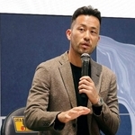 　日本プロサッカー選手会の臨時総会後、記者会見する吉田麻也会長＝１７日、東京都内