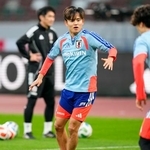 　ボリビア戦に向け、最終調整する久保＝国立競技場