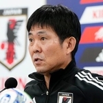 　ボリビア戦を前に記者会見する森保監督＝１７日、国立競技場