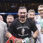 　ボクシングのヘビー級世界主要４団体王座を統一したオレクサンドル・ウシク＝７月、ロンドン（ゲッティ＝共同）