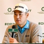 　記者会見する松山英樹＝１８日、フェニックスＣＣ